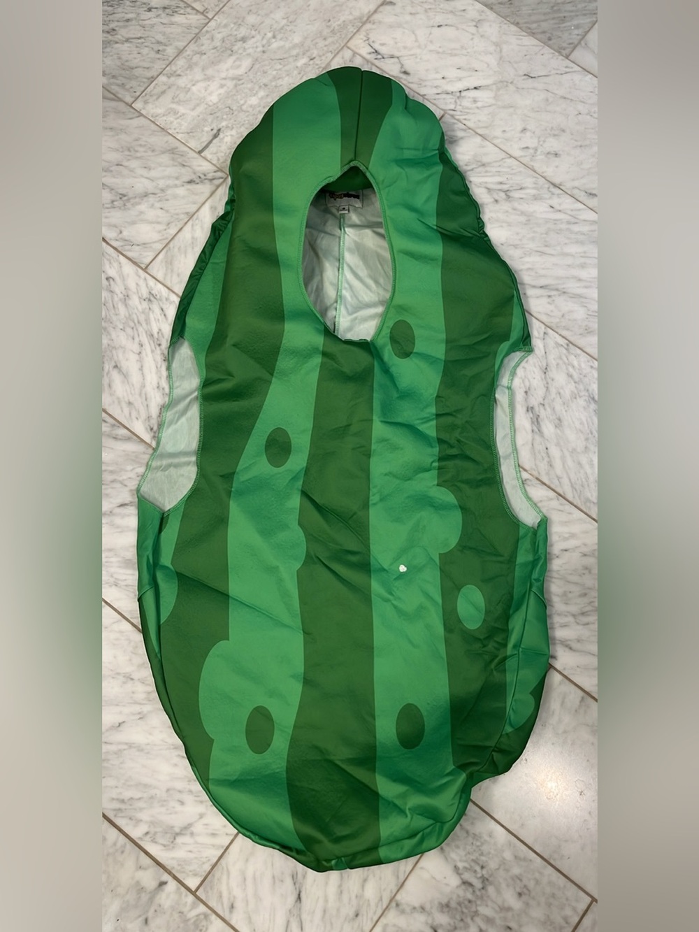 Green striped pickle costume